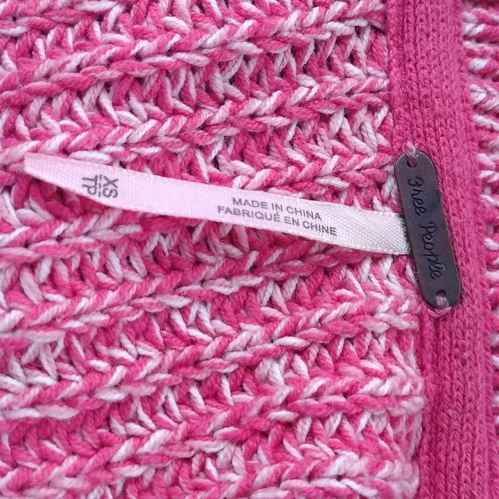 Free People Love This City Collared Sweater XS Pink